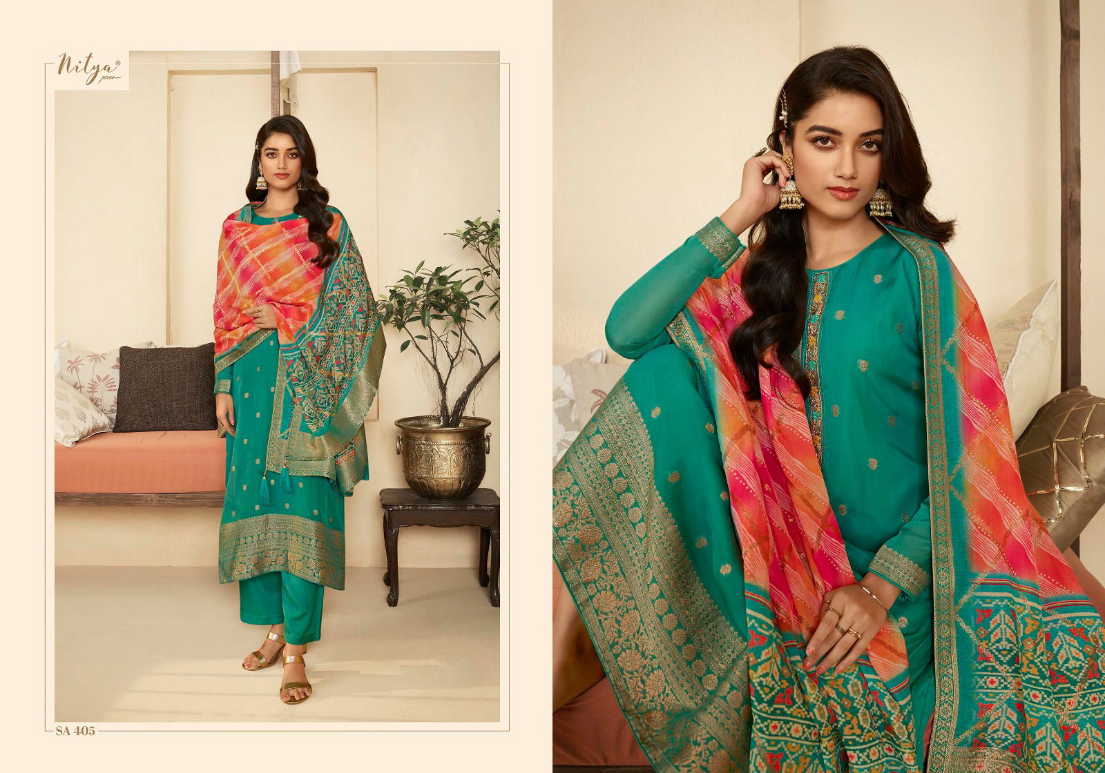 Saira Vol 4 Organza Jaquard  Designer Suit Catalog